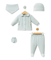 Pack naissance unie ouverture centrée baby boy 5 pcs velours